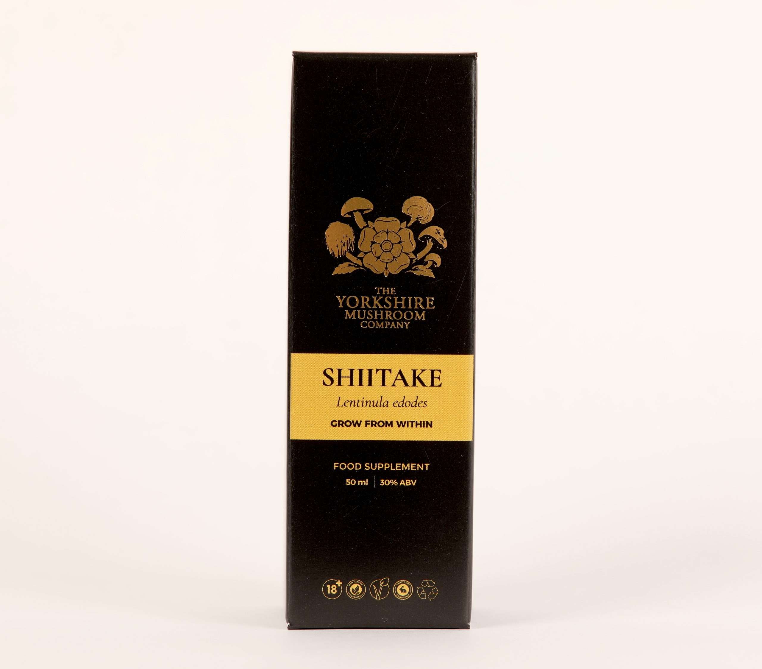 Yorkshire Mushroom Company Shiitake tincture bottle